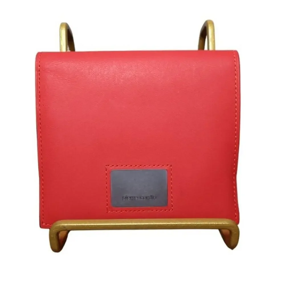 Pierre Cardin Scarlet Red Wallet Bifold 3 Card Slots & Coin Pocket Preppy French